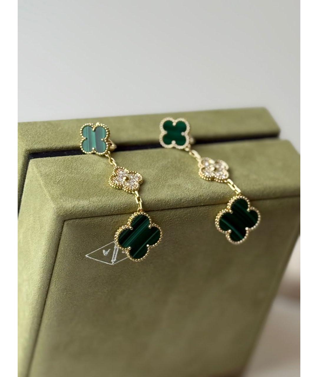 VAN CLEEF & ARPELS Зеленые серьги из желтого золота, фото 2