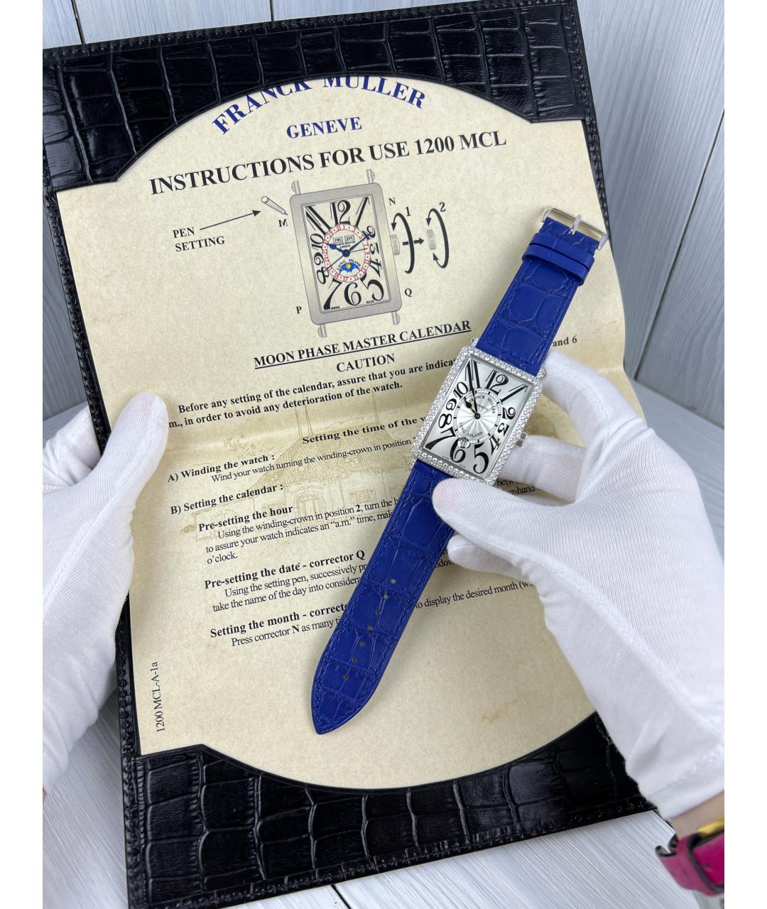 FRANCK MULLER Синие часы из белого золота, фото 2