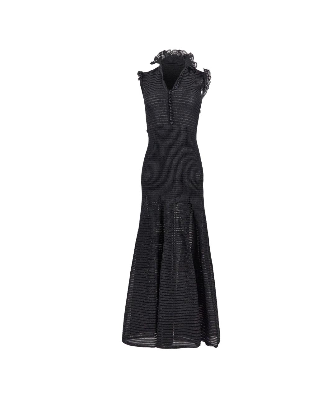 ALEXANDER MCQUEEN Черное шелковое вечернее платье, фото 6