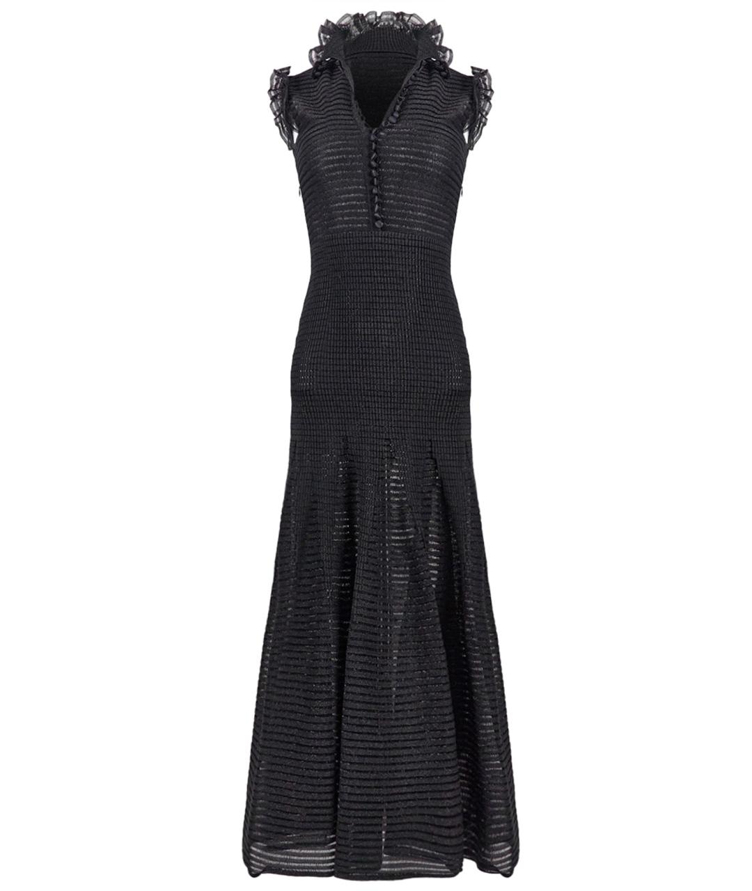 ALEXANDER MCQUEEN Черное шелковое вечернее платье, фото 1