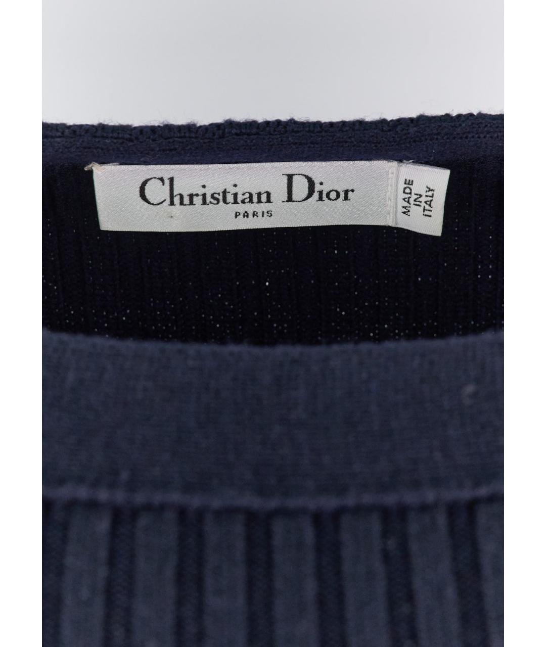 CHRISTIAN DIOR Синее шерстяное платье, фото 3