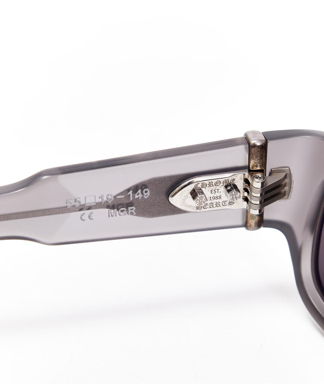 CHROME HEARTS Серые пластиковые солнцезащитные очки, фото 5