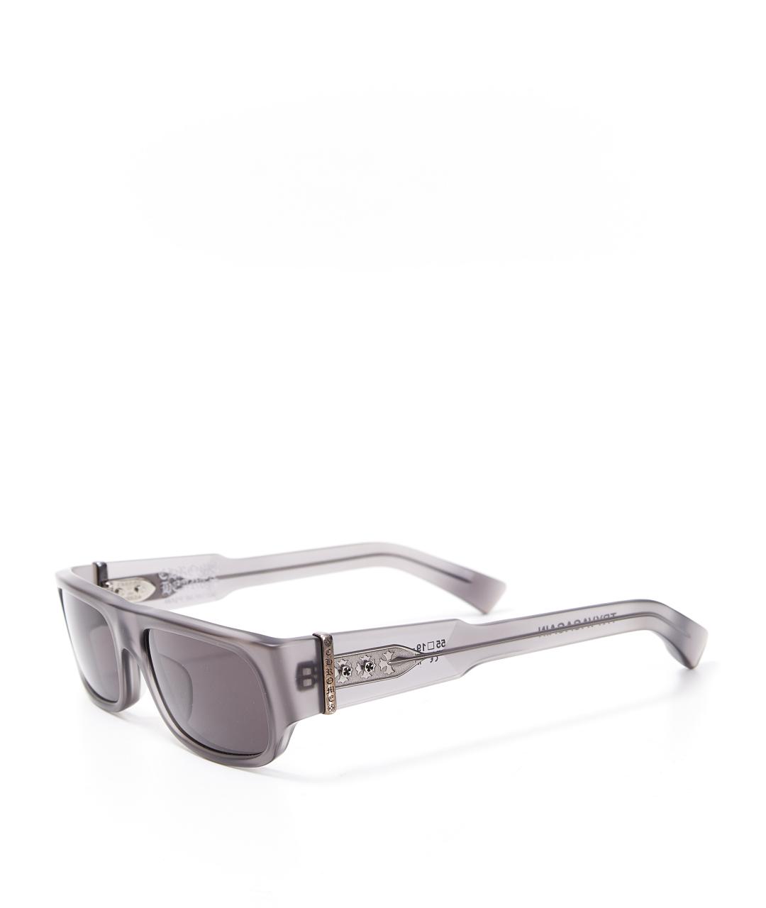 CHROME HEARTS Серые пластиковые солнцезащитные очки, фото 9