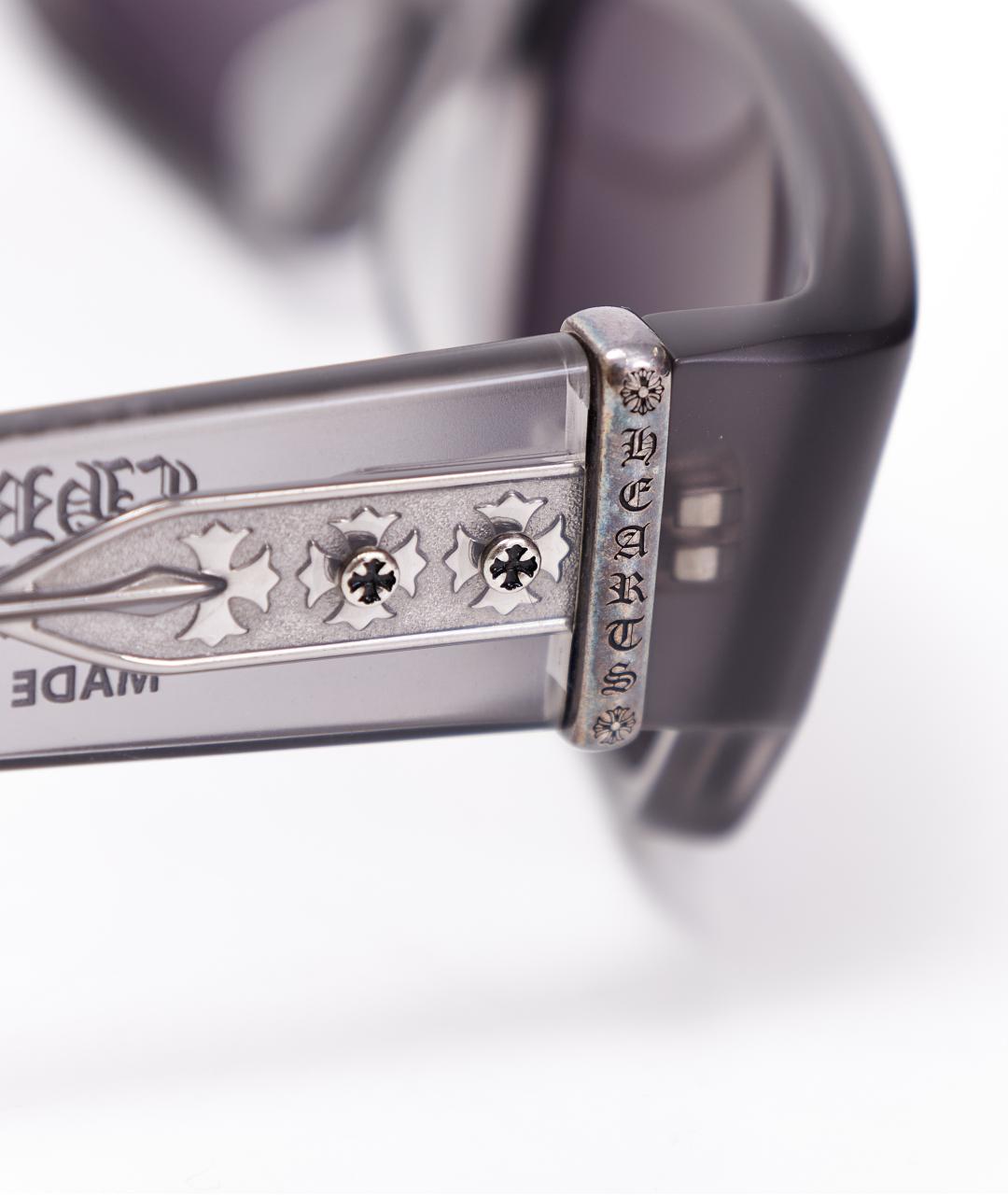 CHROME HEARTS Серые пластиковые солнцезащитные очки, фото 7