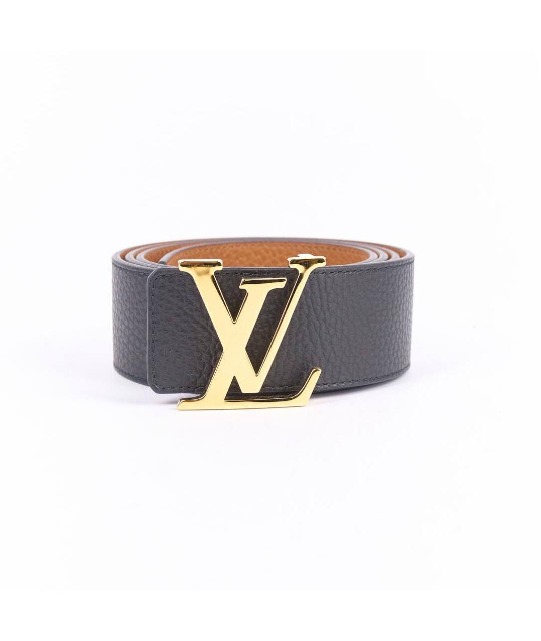 LOUIS VUITTON Черный кожаный ремень, фото 5