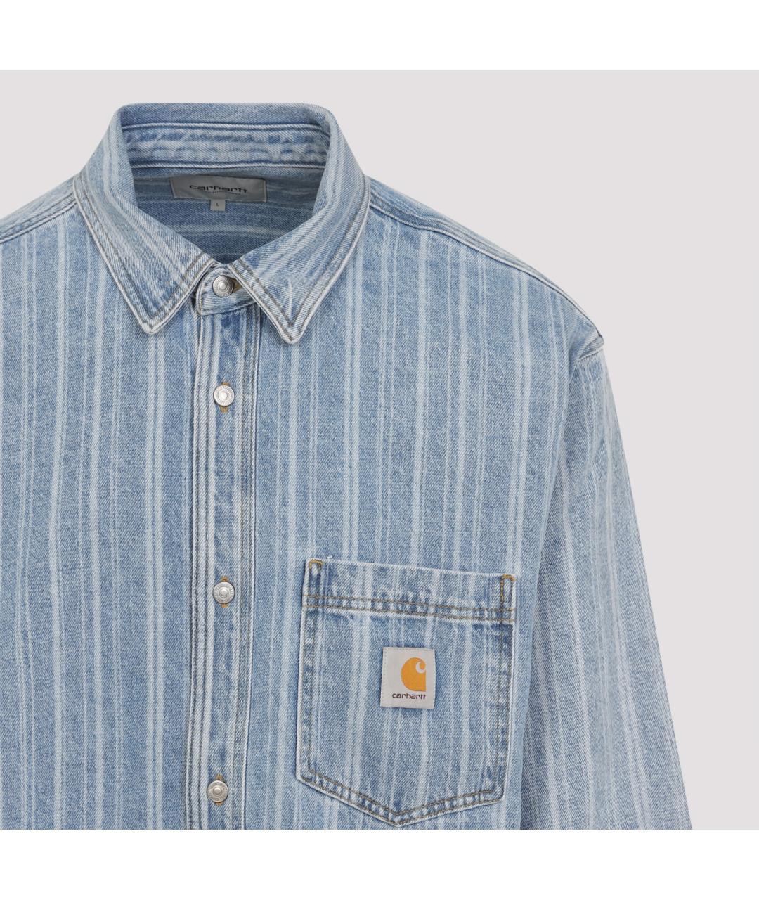 CARHARTT WIP Голубая хлопковая кэжуал рубашка, фото 3