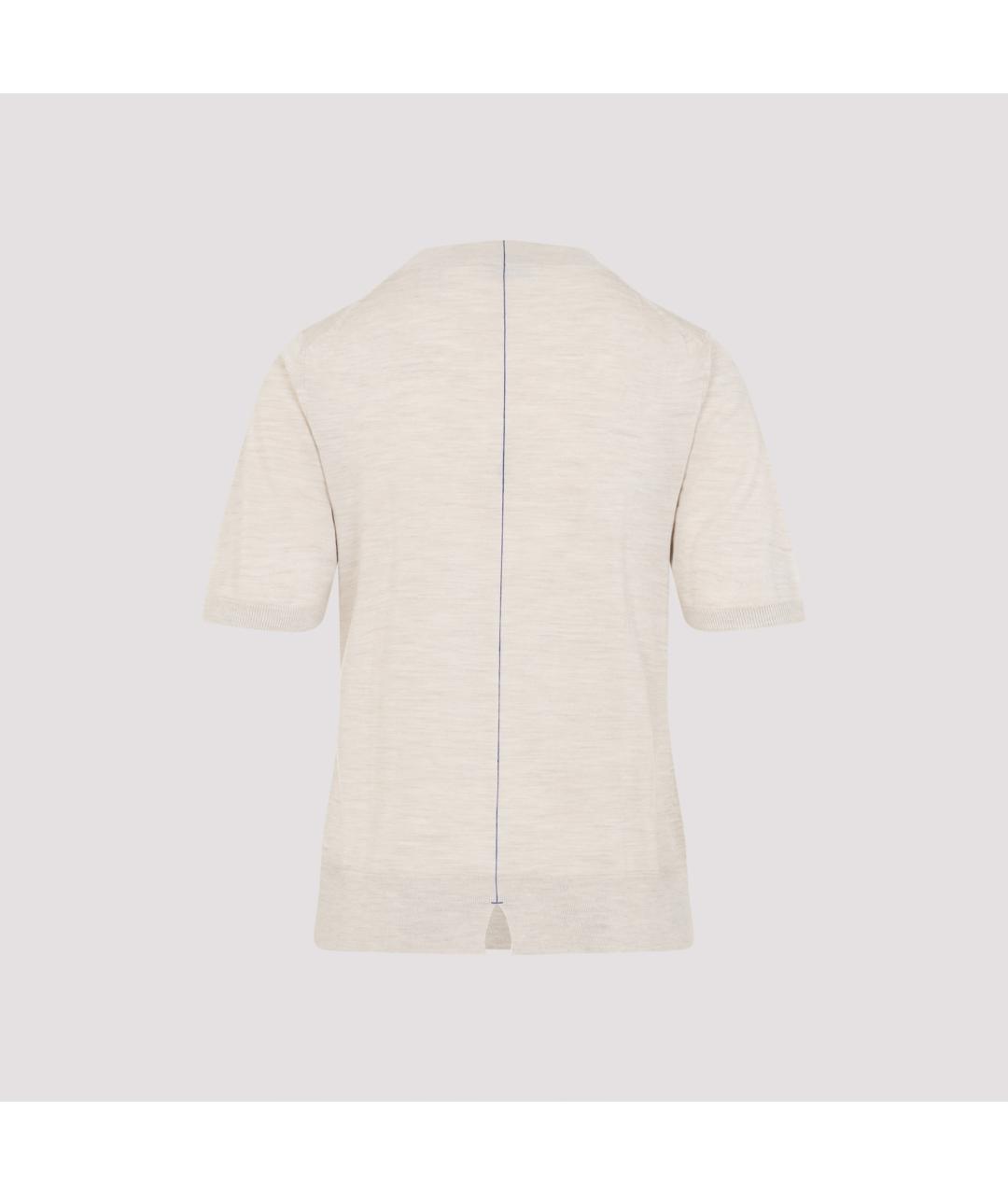 BURBERRY Бежевая шерстяная футболка, фото 2