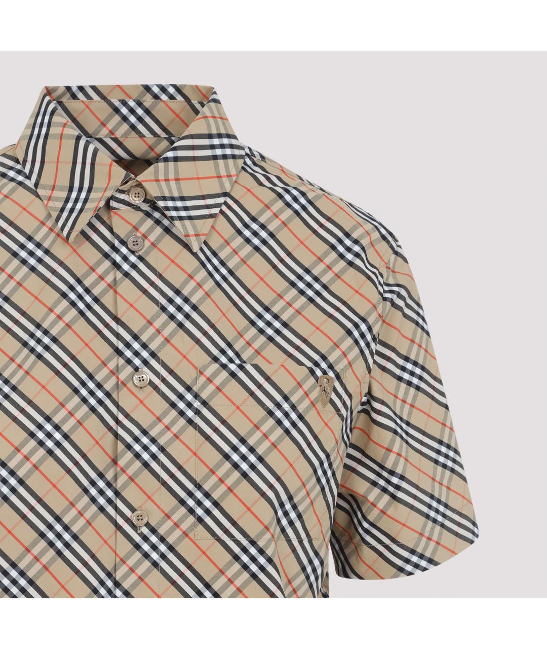 BURBERRY Бежевая хлопковая рубашка, фото 3