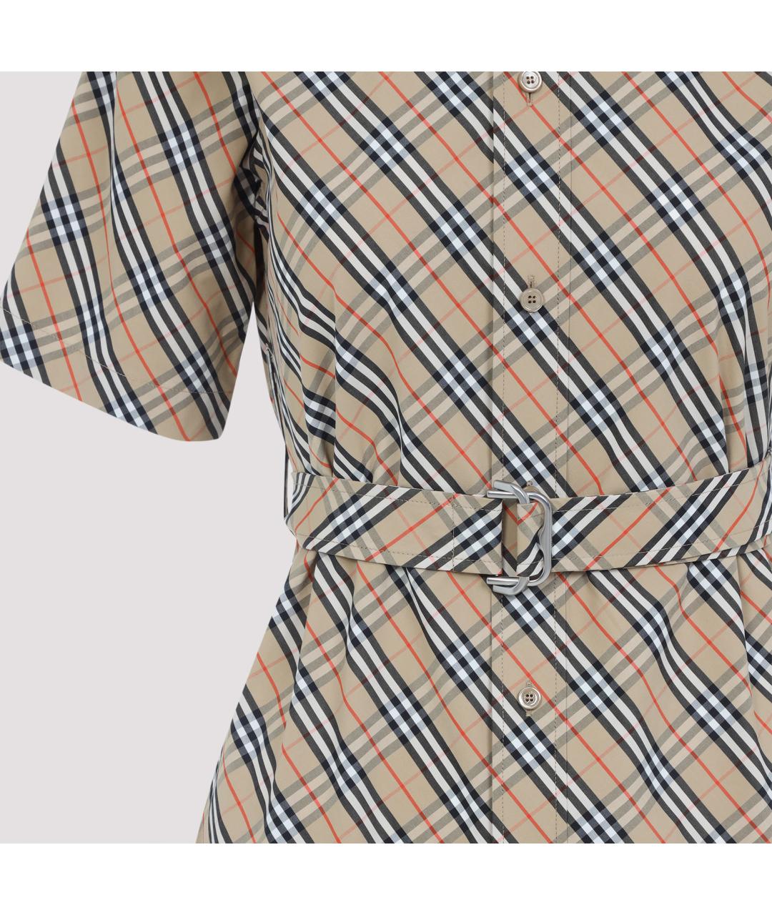 BURBERRY Бежевое хлопковое платье, фото 3