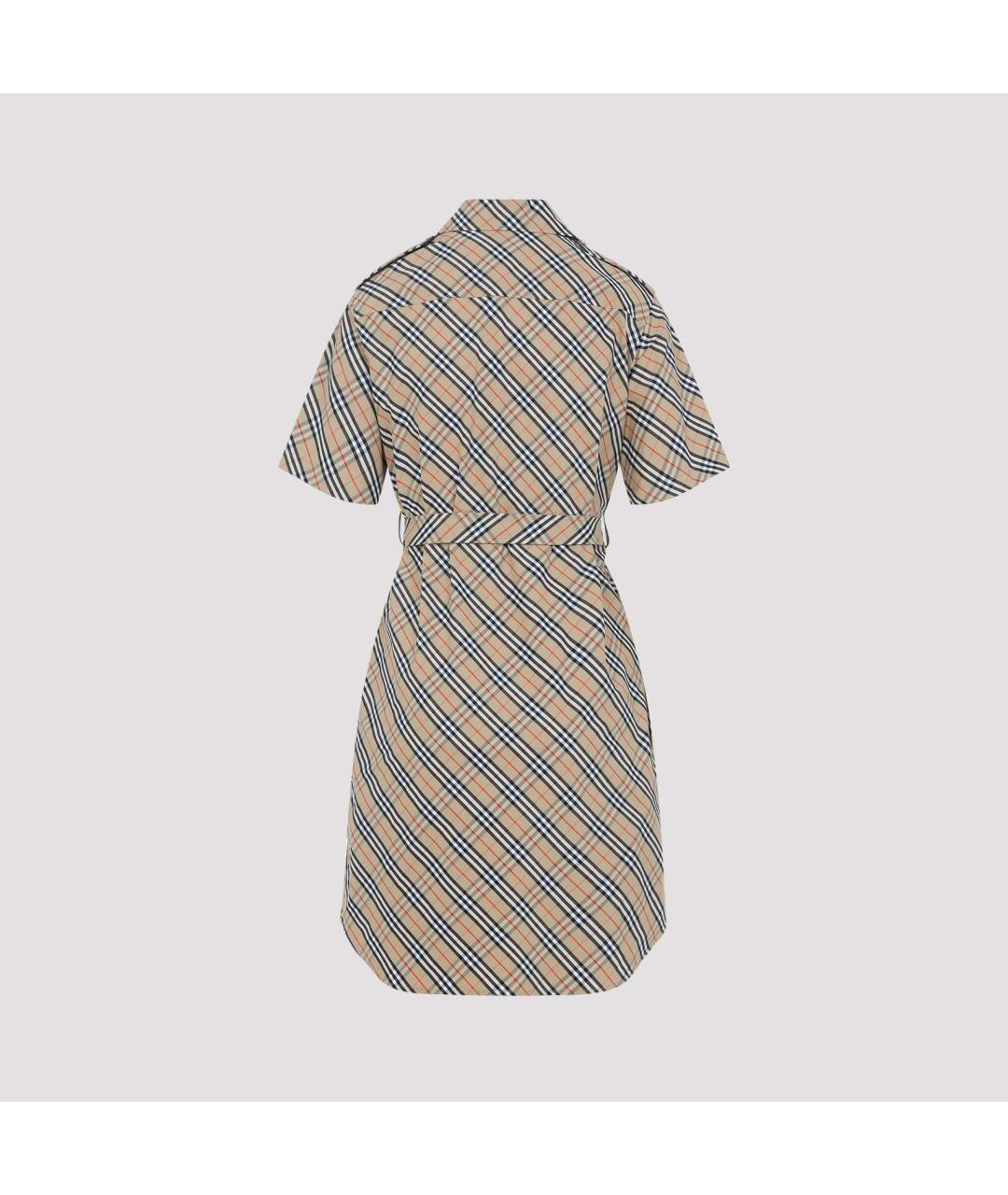 BURBERRY Бежевое хлопковое платье, фото 2