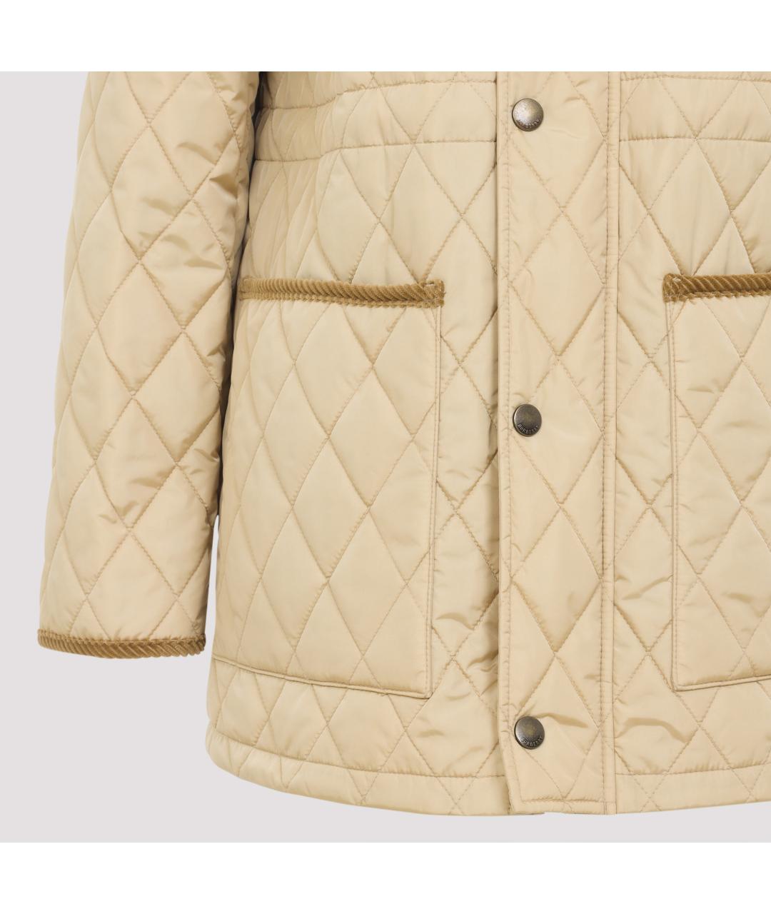 BURBERRY Бежевая полиамидовая куртка, фото 3