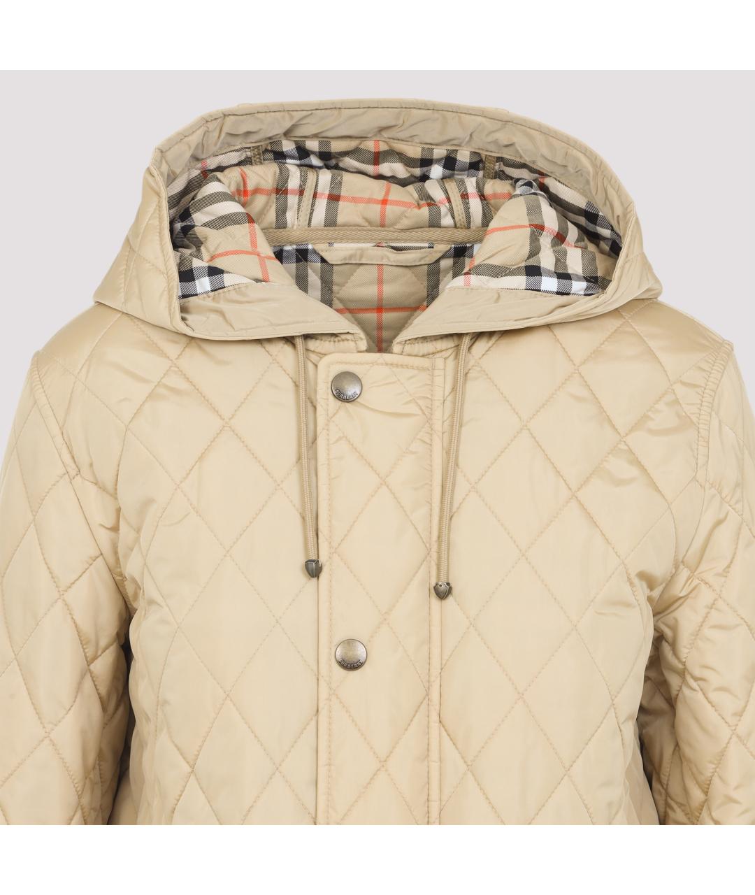 BURBERRY Бежевая полиамидовая куртка, фото 4