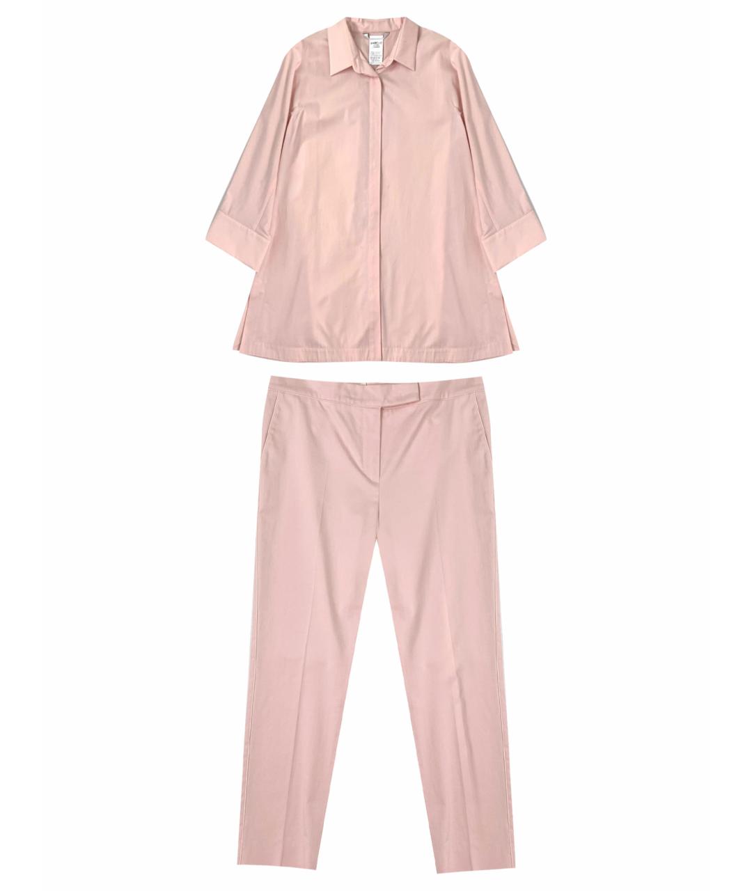 MAX MARA Розовый хлопковый костюм с брюками, фото 1