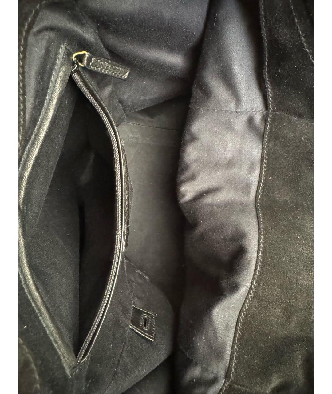 SAINT LAURENT Черная кожаная сумка с короткими ручками, фото 8