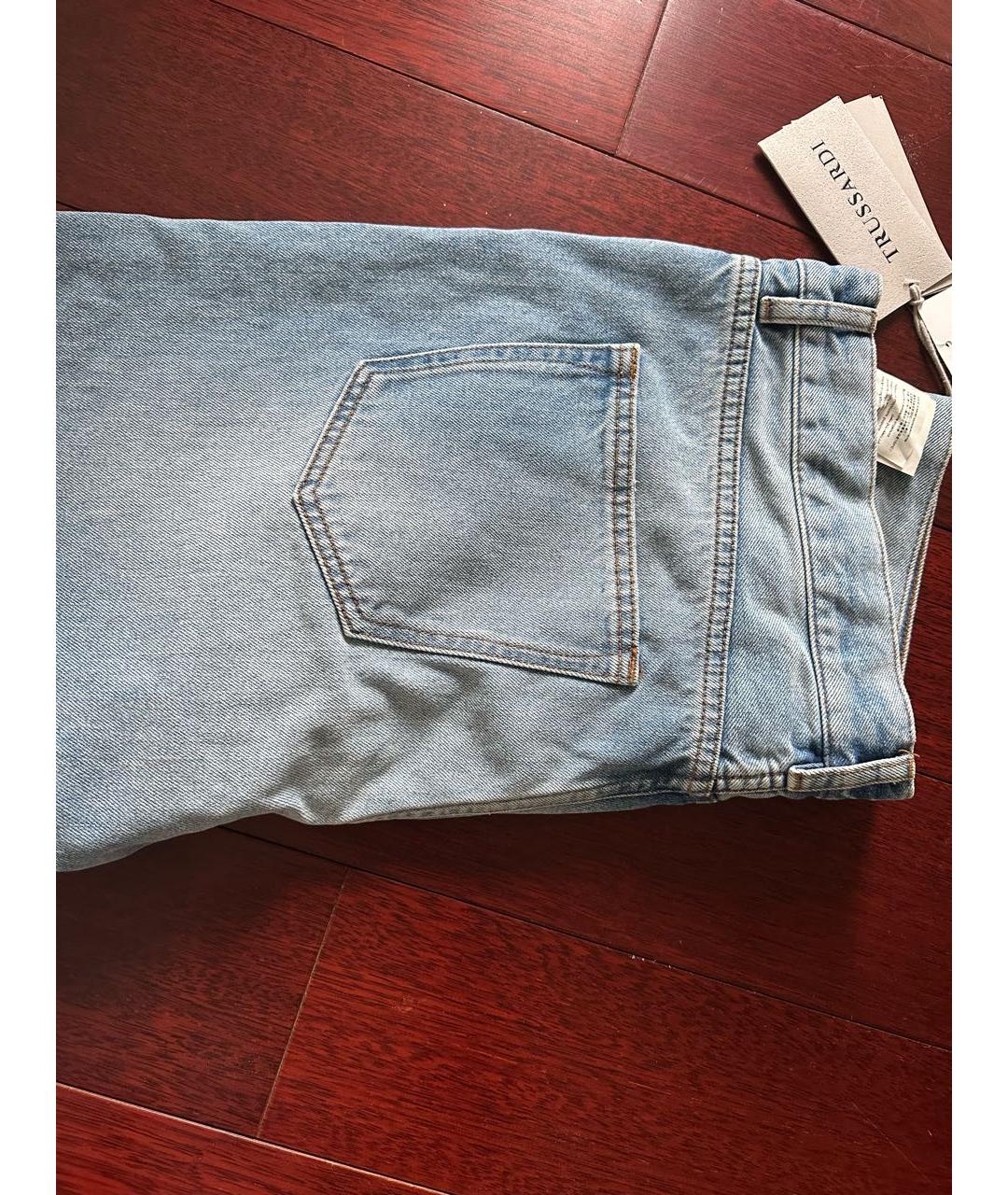 TRUSSARDI Хлопко-полиэстеровые прямые джинсы, фото 3