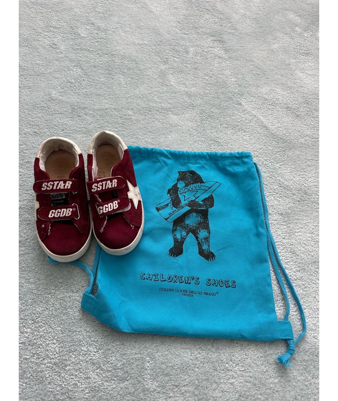 GOLDEN GOOSE DELUXE BRAND Бордовые текстильные кеды, фото 5