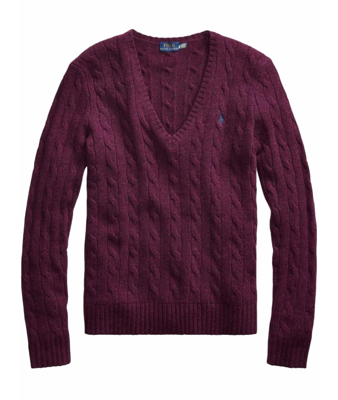 POLO RALPH LAUREN Бордовый шерстяной джемпер / свитер, фото 1