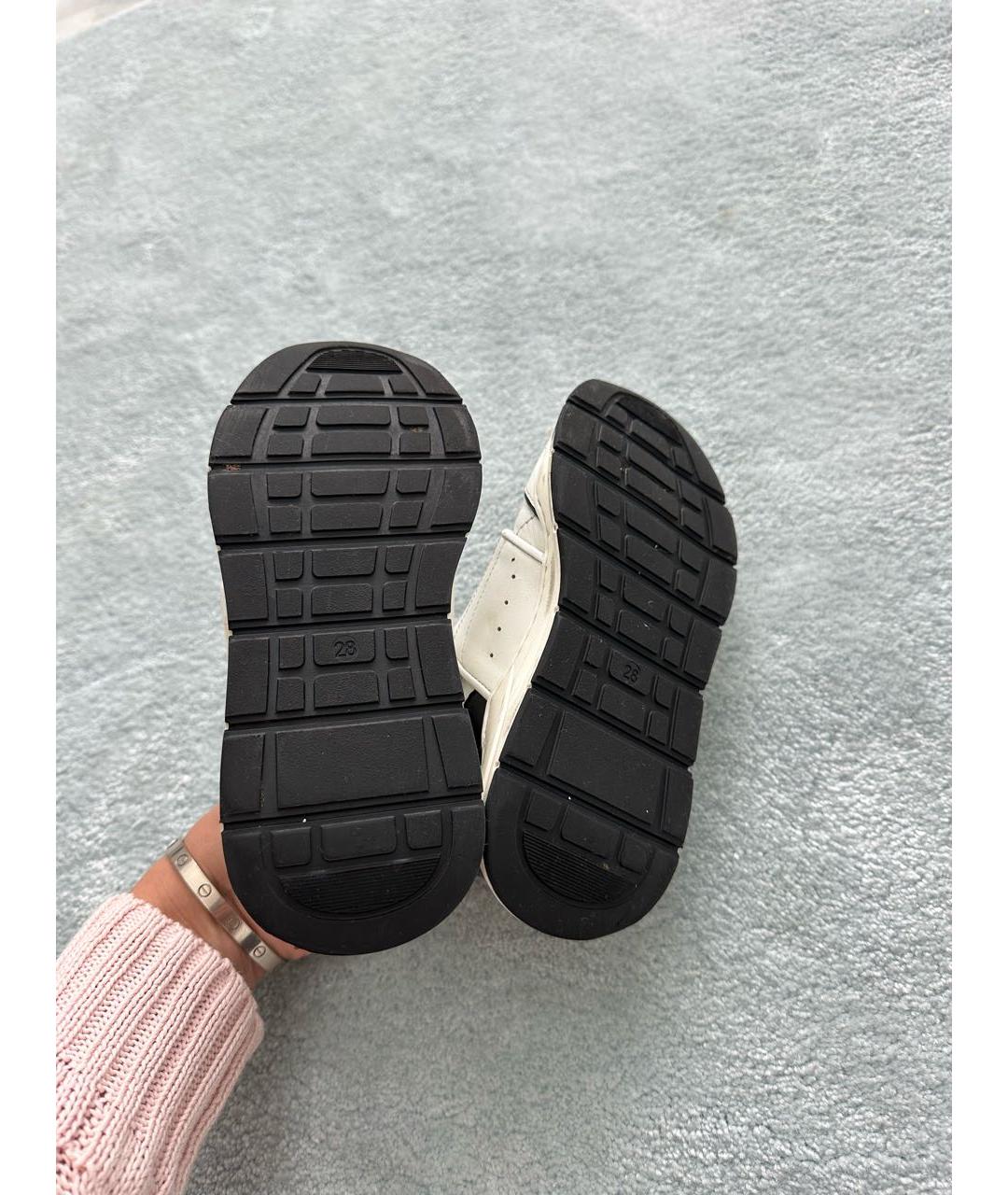 DOLCE&GABBANA Белые кожаные кеды, фото 4