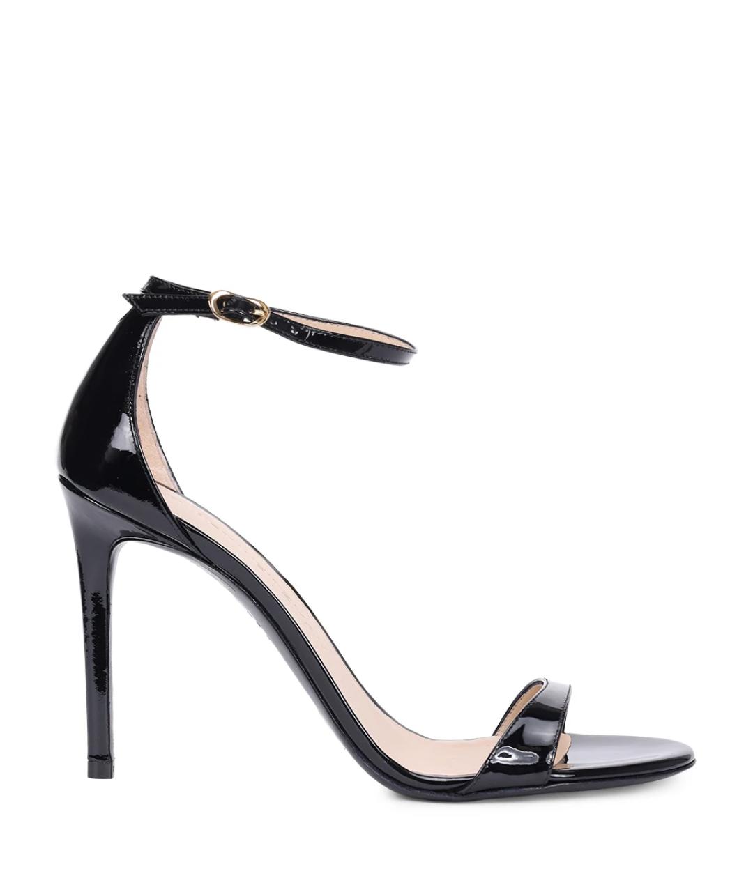 STUART WEITZMAN Черные кожаные босоножки, фото 1