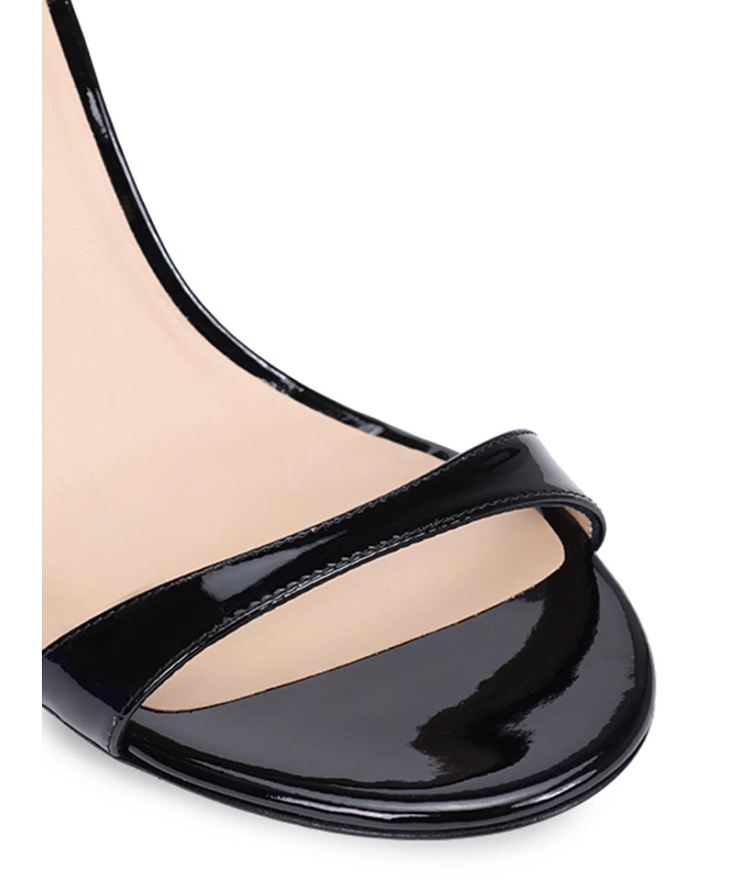 STUART WEITZMAN Черные кожаные босоножки, фото 5