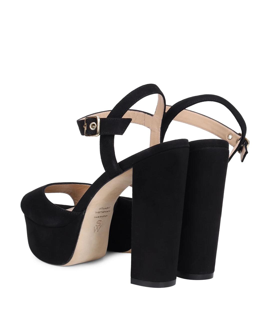STUART WEITZMAN Черные замшевые босоножки, фото 2