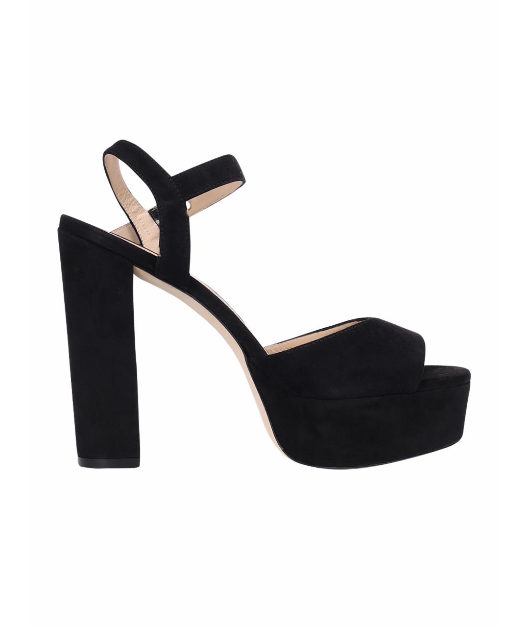 STUART WEITZMAN Черные замшевые босоножки, фото 1