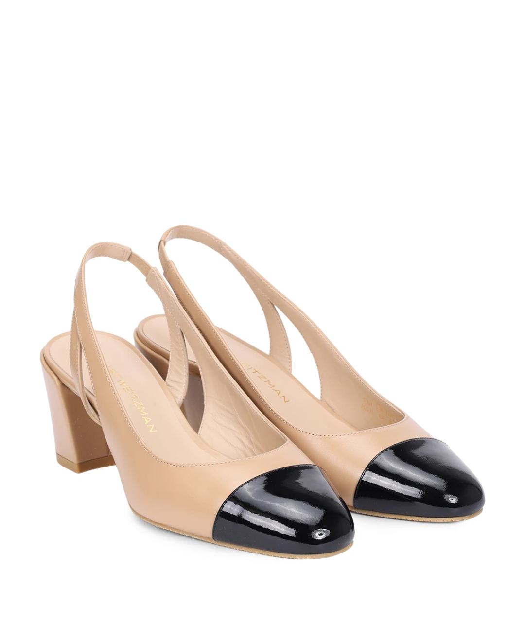 STUART WEITZMAN Бежевые кожаные туфли, фото 2