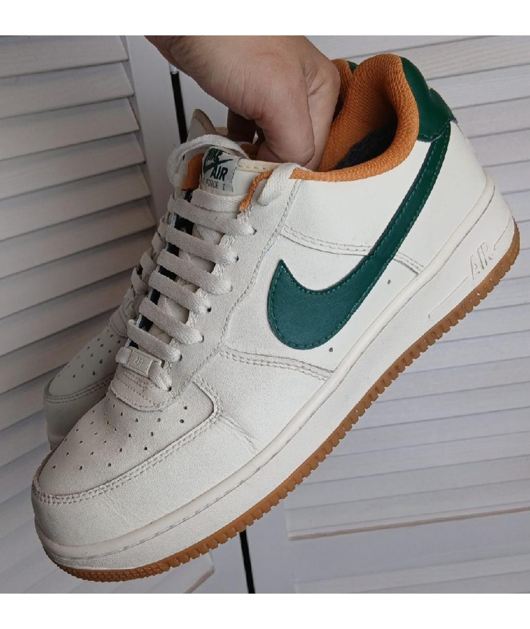 NIKE Белые кожаные высокие кроссовки / кеды, фото 5