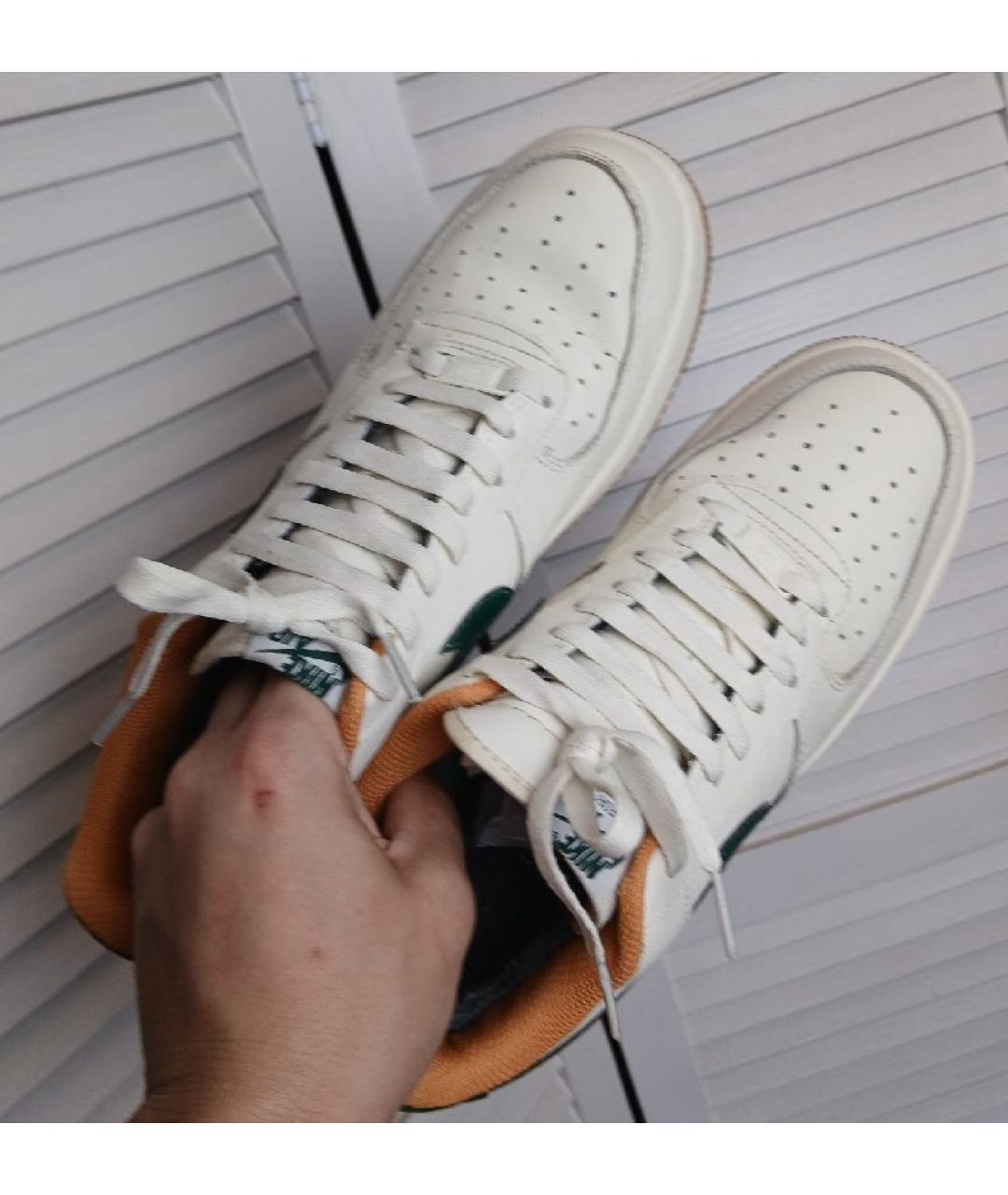NIKE Белые кожаные высокие кроссовки / кеды, фото 3