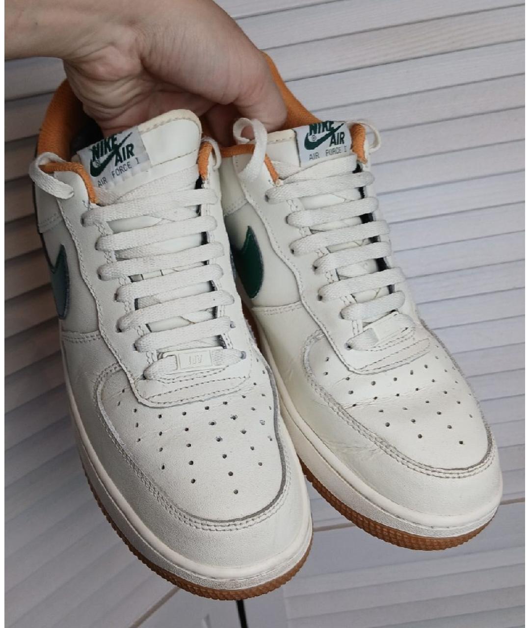 NIKE Белые кожаные высокие кроссовки / кеды, фото 2