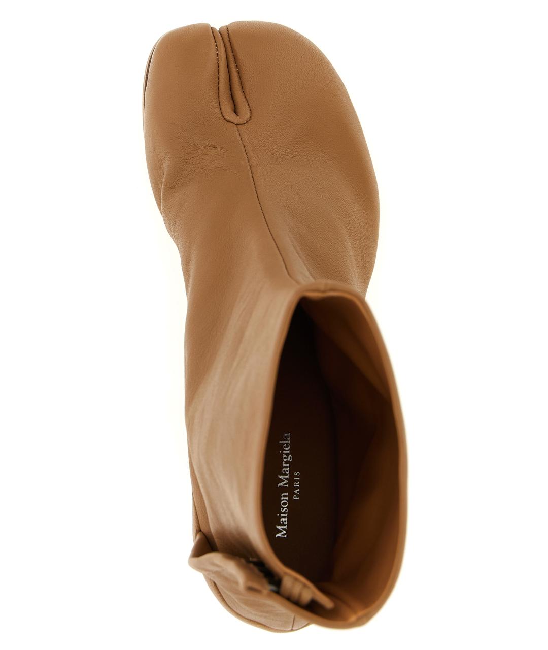 MAISON MARGIELA Бежевые кожаные ботильоны, фото 4