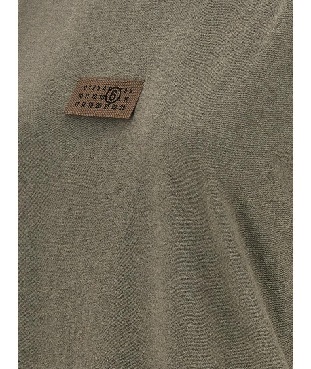 MM6 MAISON MARGIELA Зеленая хлопковая футболка, фото 4