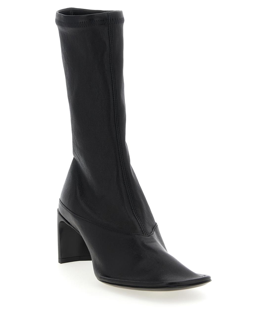 JIL SANDER Черные кожаные ботильоны, фото 2