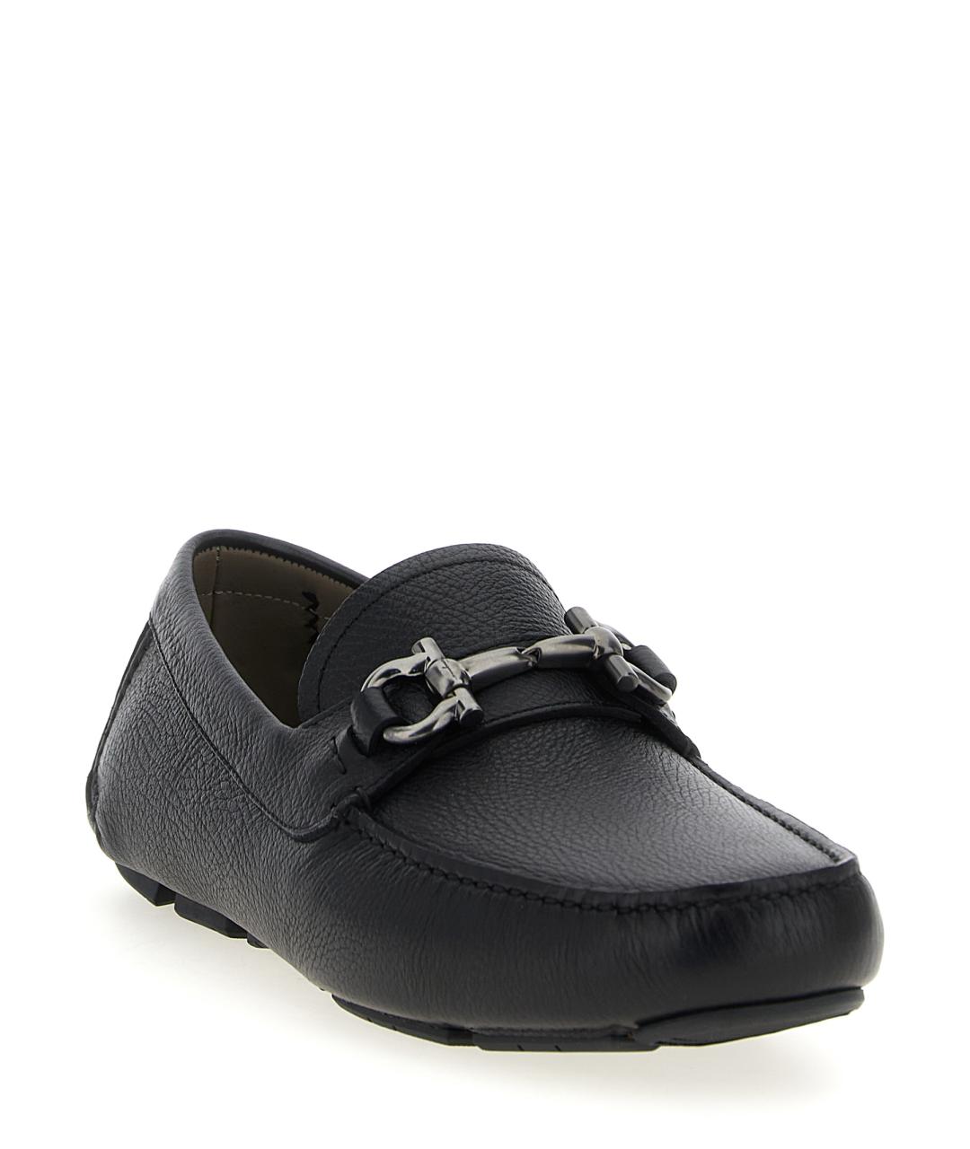 FERRAGAMO Черные кожаные лоферы, фото 2