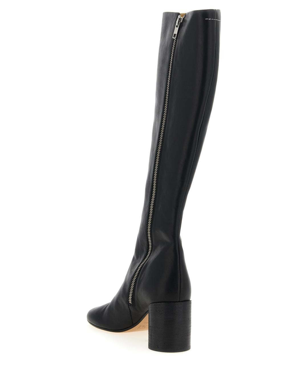 MM6 MAISON MARGIELA Черные кожаные сапоги, фото 3