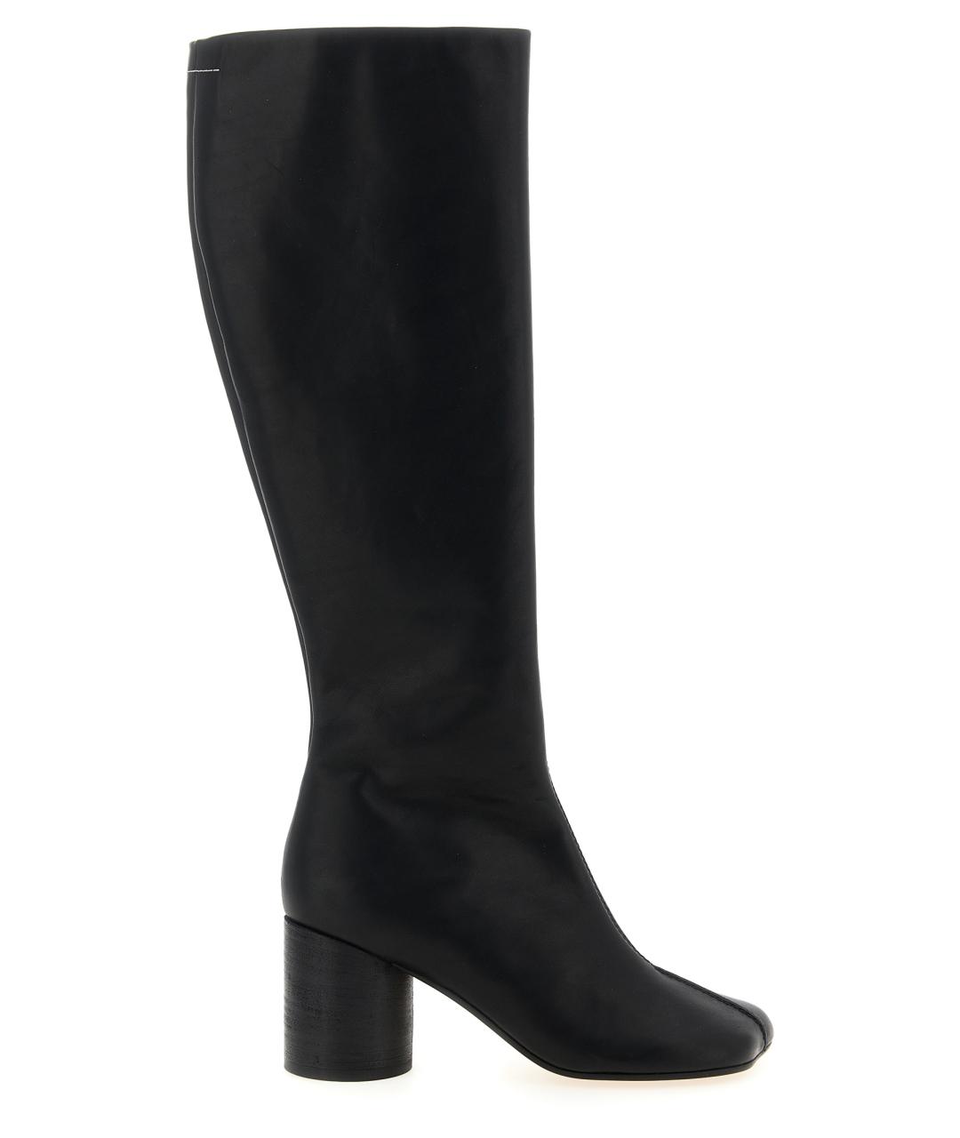 MM6 MAISON MARGIELA Черные кожаные сапоги, фото 1