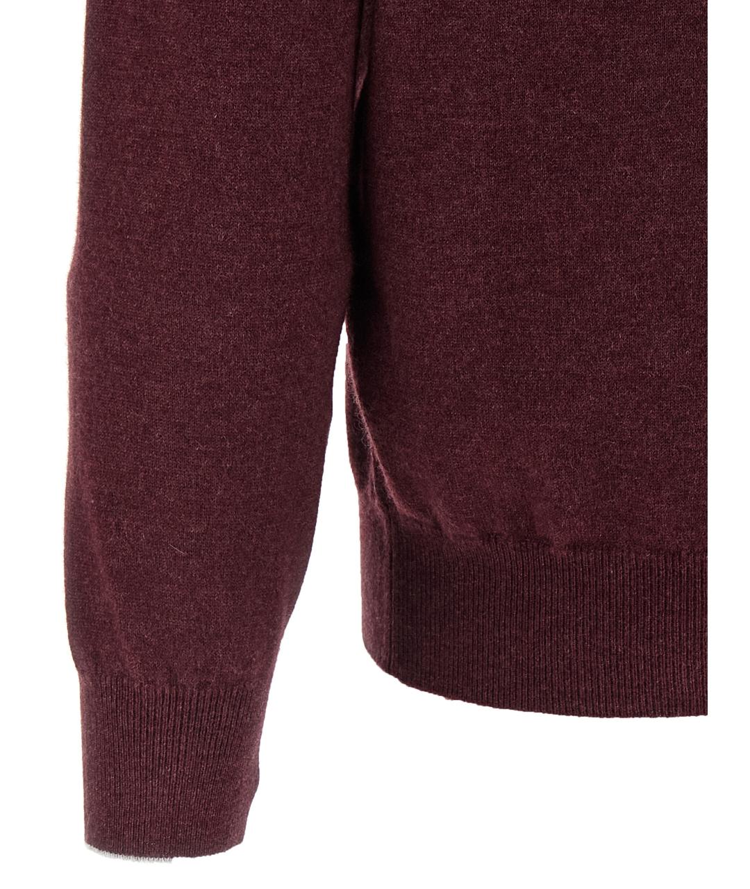 BRUNELLO CUCINELLI Бордовый кашемировый джемпер / свитер, фото 4