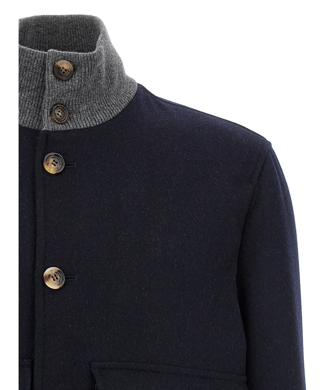 BRUNELLO CUCINELLI Синяя шерстяная куртка, фото 3