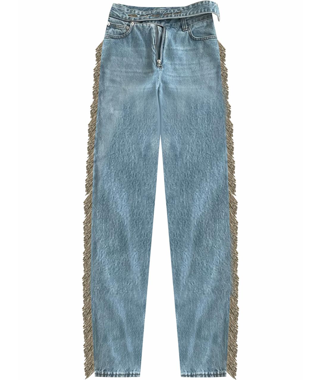 HELMUT LANG Голубые хлопковые джинсы слим, фото 1