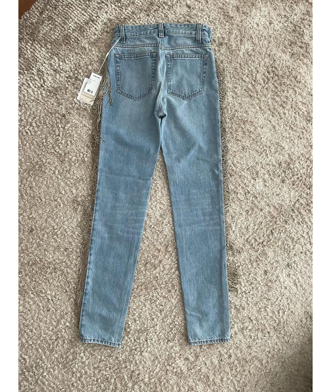 HELMUT LANG Голубые хлопковые джинсы слим, фото 2