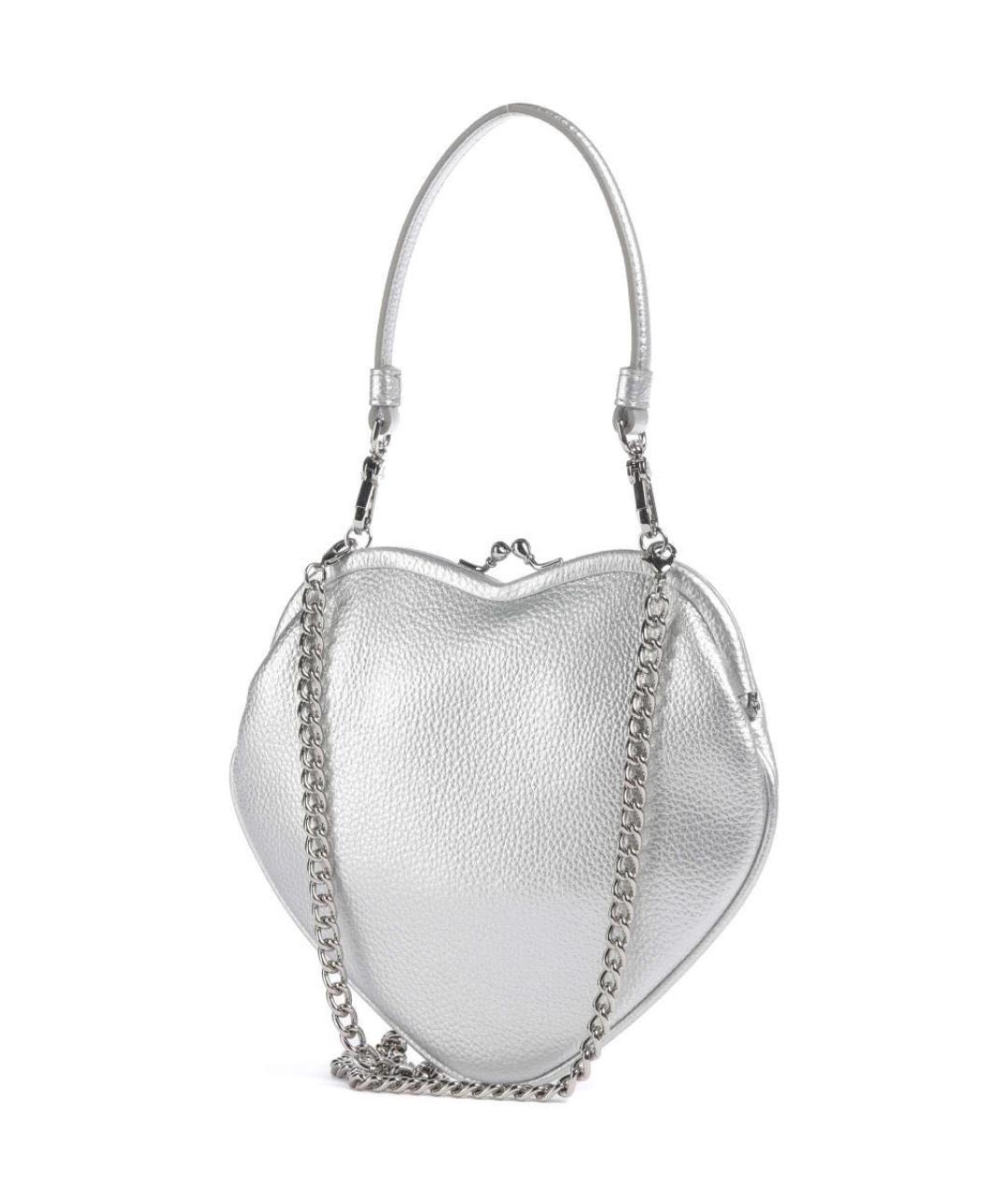 VIVIENNE WESTWOOD Серебряная сумка с короткими ручками из искусственной кожи, фото 3