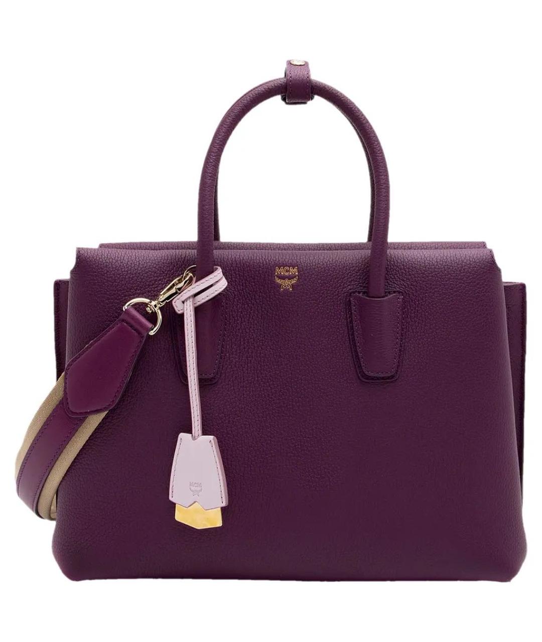 MCM Фиолетовая кожаная сумка тоут, фото 1