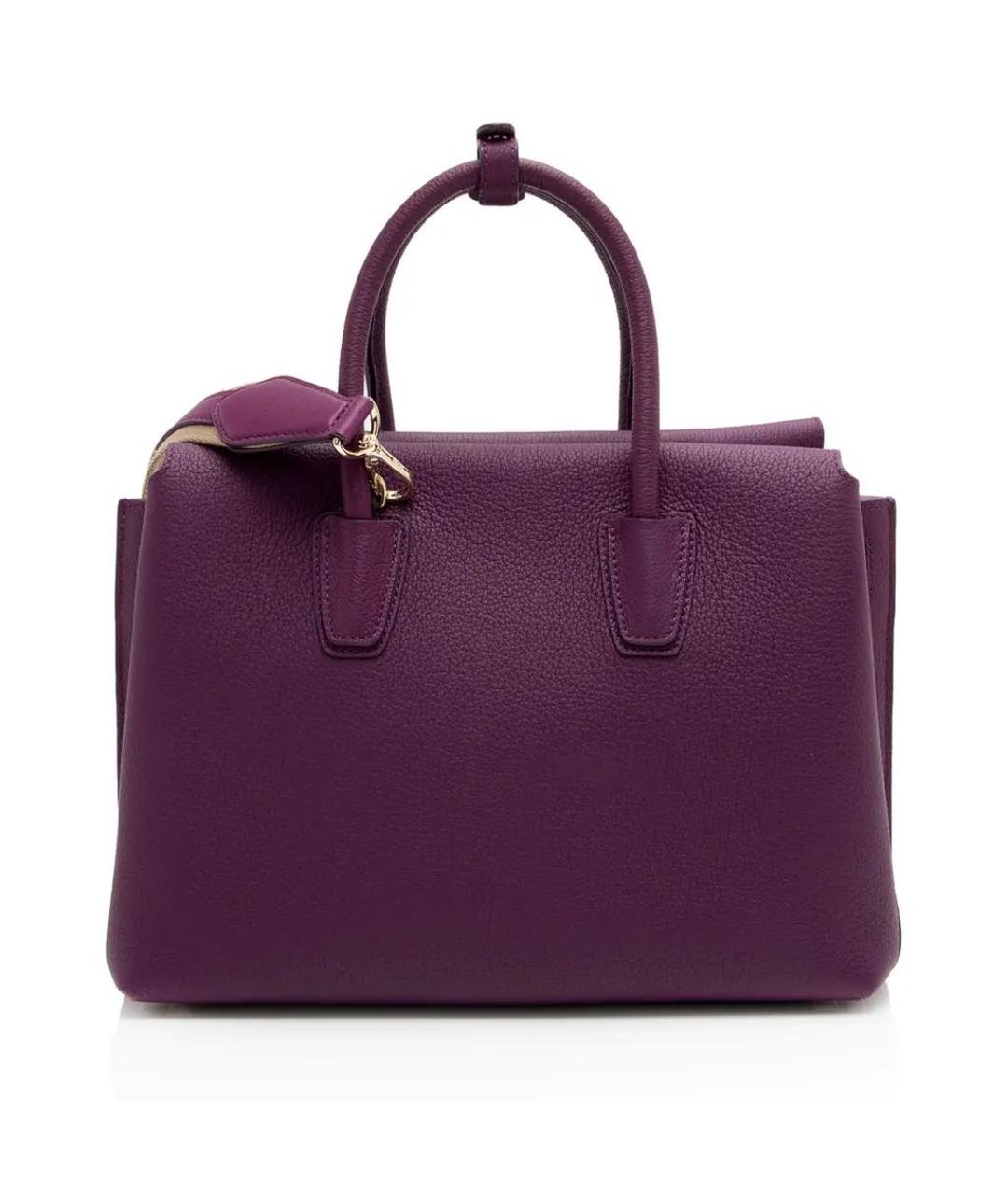 MCM Фиолетовая кожаная сумка тоут, фото 3