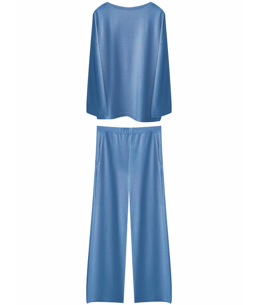 MAX MARA Голубой хлопковый костюм с брюками, фото 1