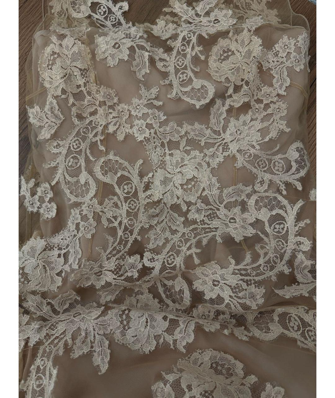 ALBERTA FERRETTI Бежевое шелковое вечернее платье, фото 4