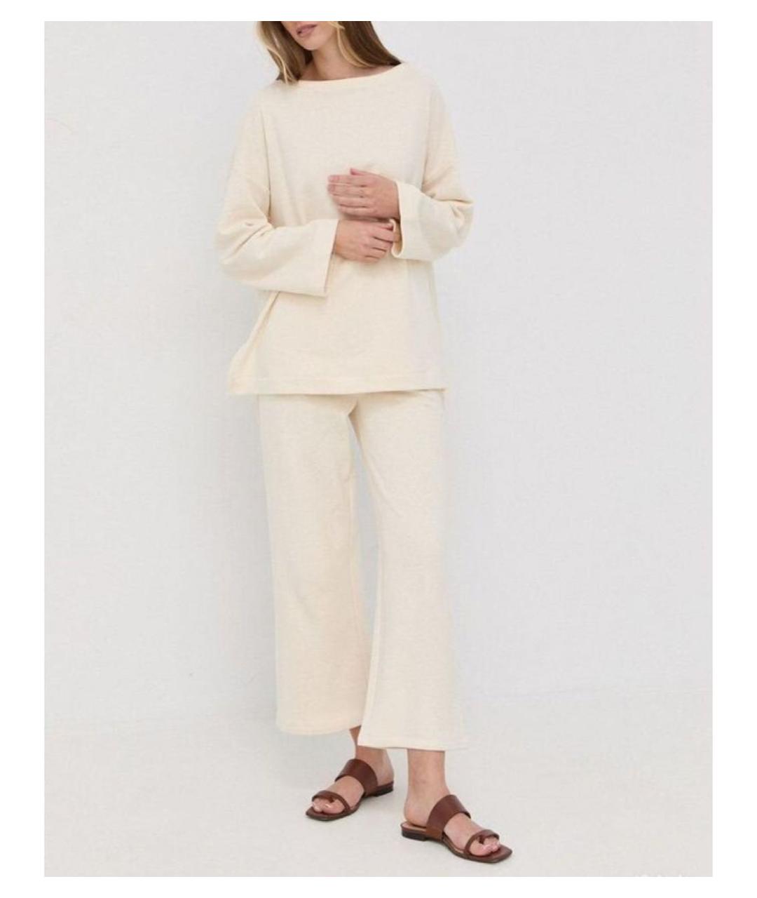MAX MARA Бежевый хлопковый костюм с брюками, фото 4