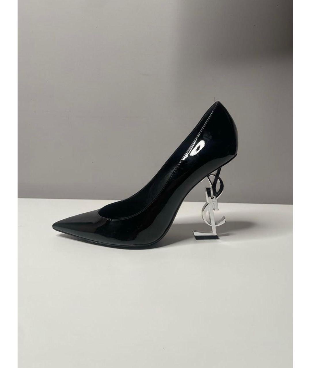 SAINT LAURENT Черные туфли из лакированной кожи, фото 7