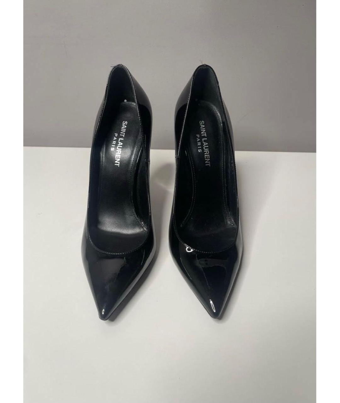 SAINT LAURENT Черные туфли из лакированной кожи, фото 3