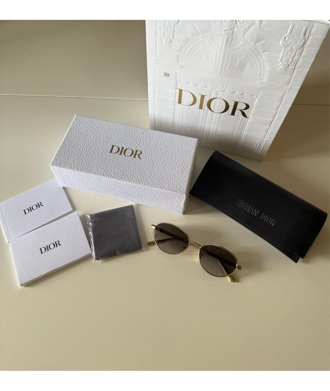 CHRISTIAN DIOR Серые металлические солнцезащитные очки, фото 4