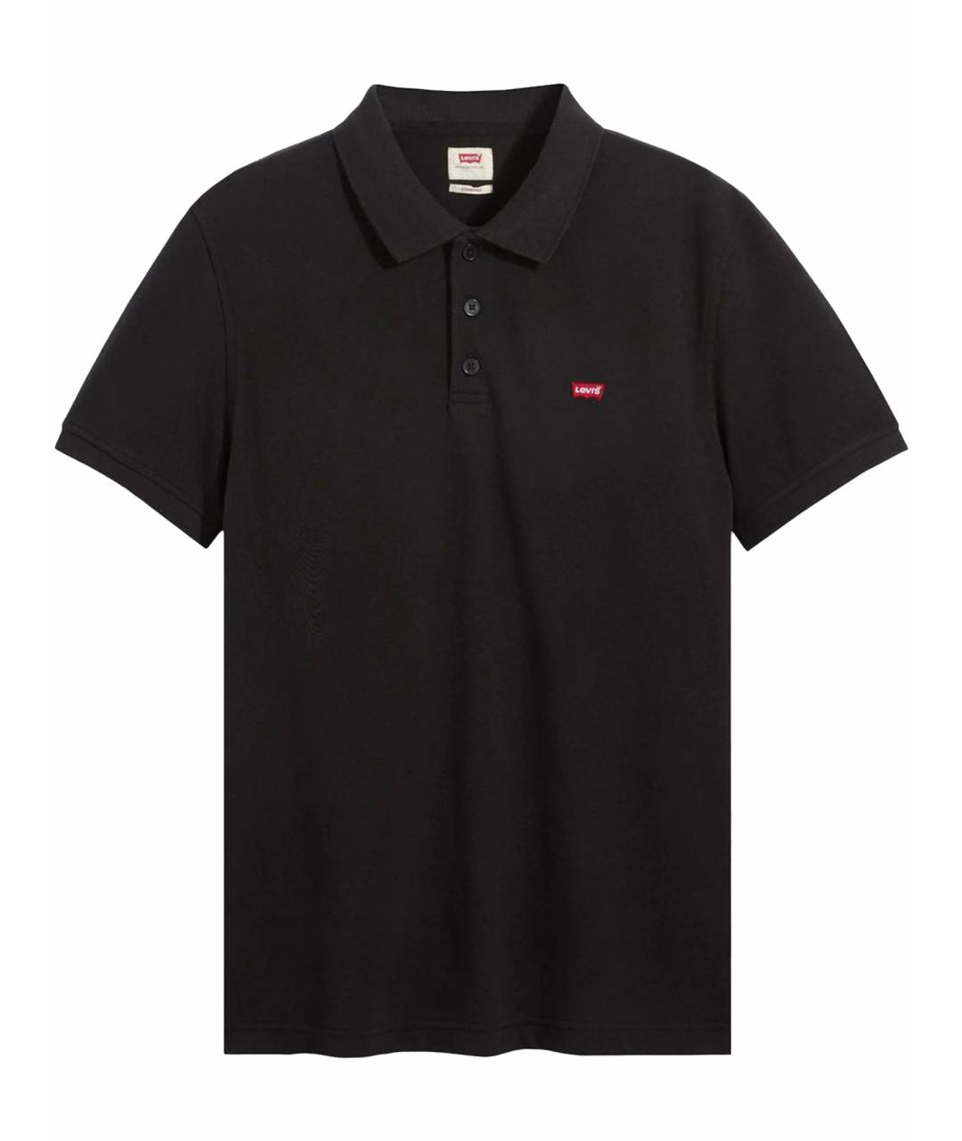 LEVI'S Черное хлопковое поло с коротким рукавом, фото 1